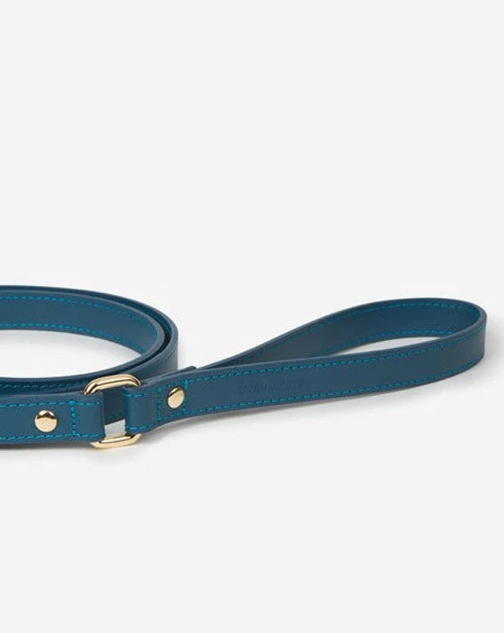 Nara Blue Leather Dog Leash - Image 4