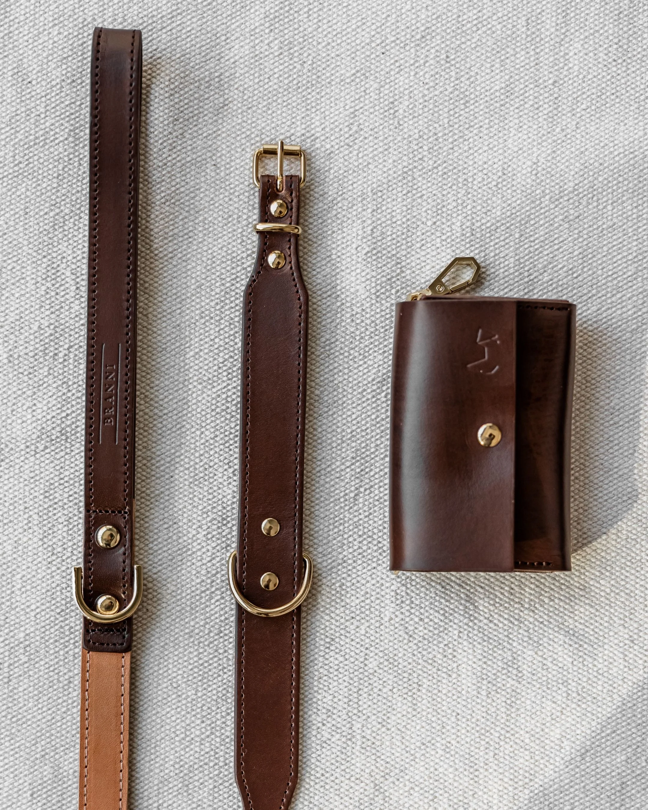 Rocco Tan + Brown Leather Dog Leash - Image 2