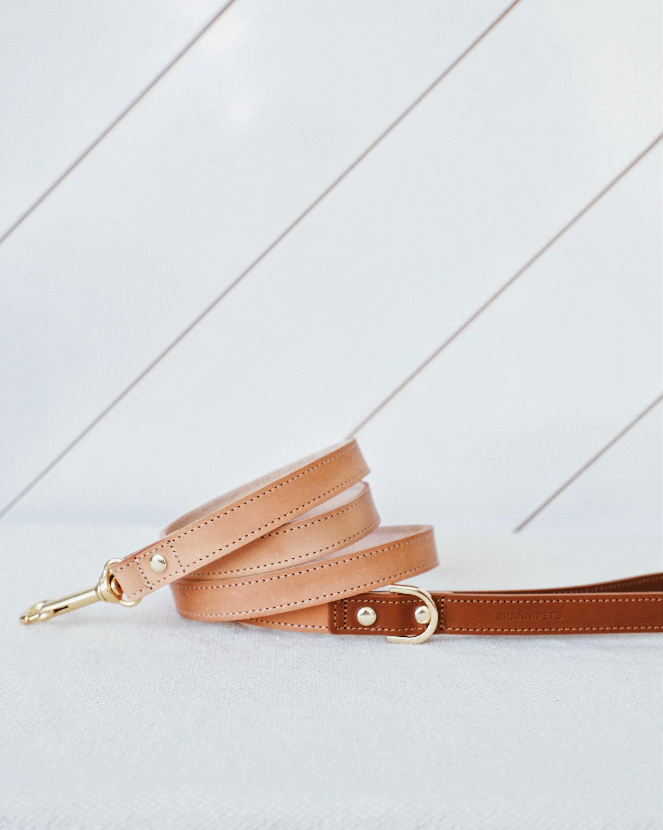 Rocco Tan + Cognac Leather Dog Leash