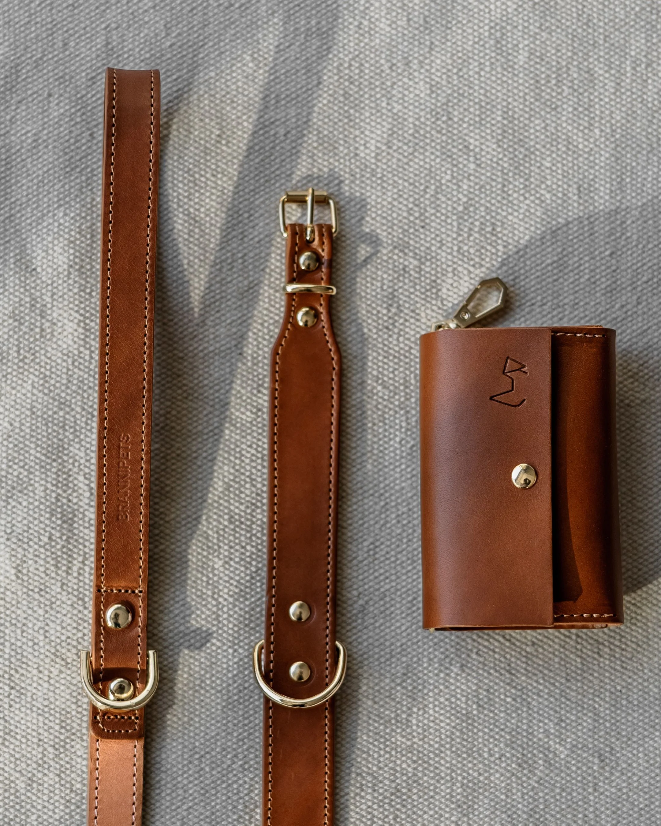 Rocco Tan + Cognac Leather Dog Leash - Image 2