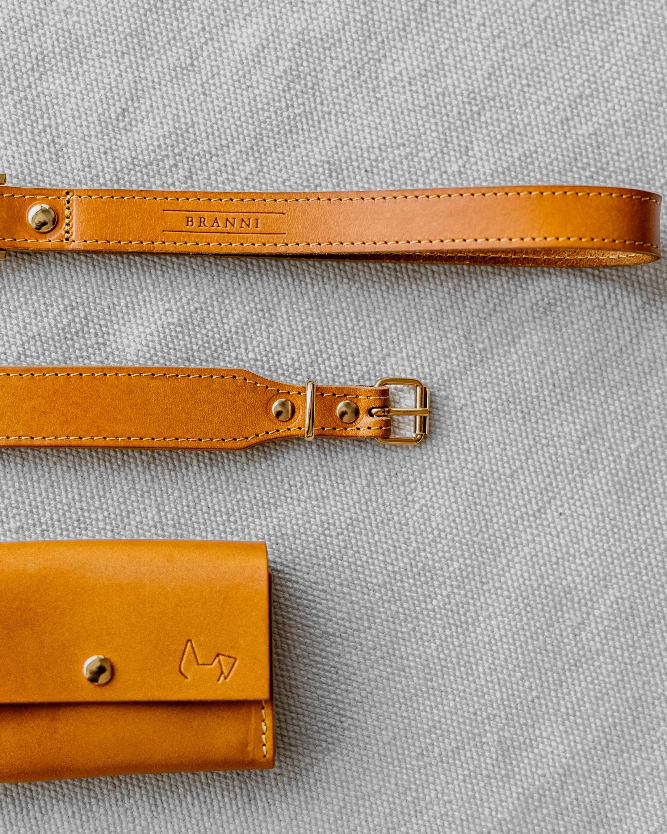 Rocco Yellow Leather Waste Bag Holder - Image 2