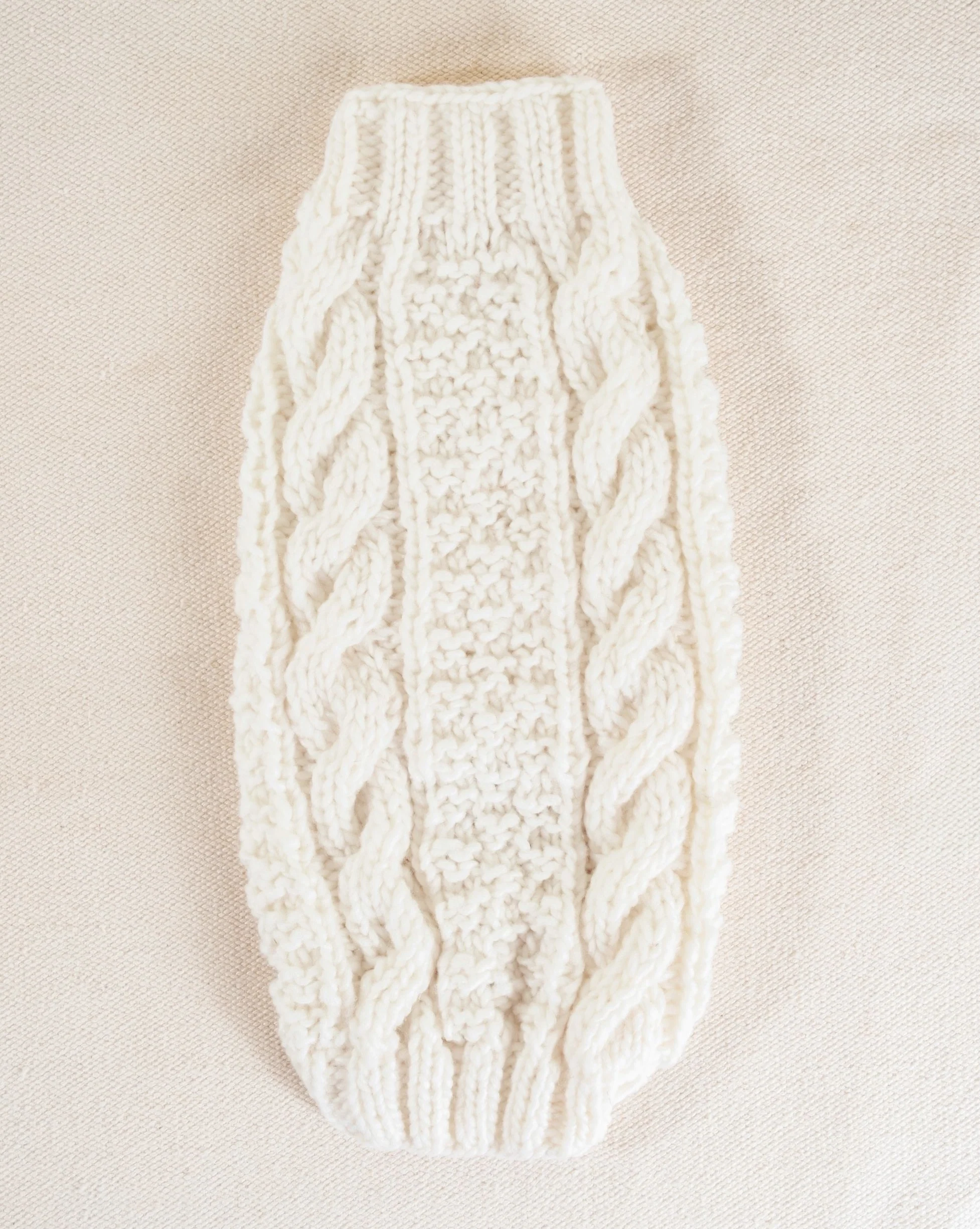 Cabin Cutie Ivory Cable Knit Dog Sweater - Image 2
