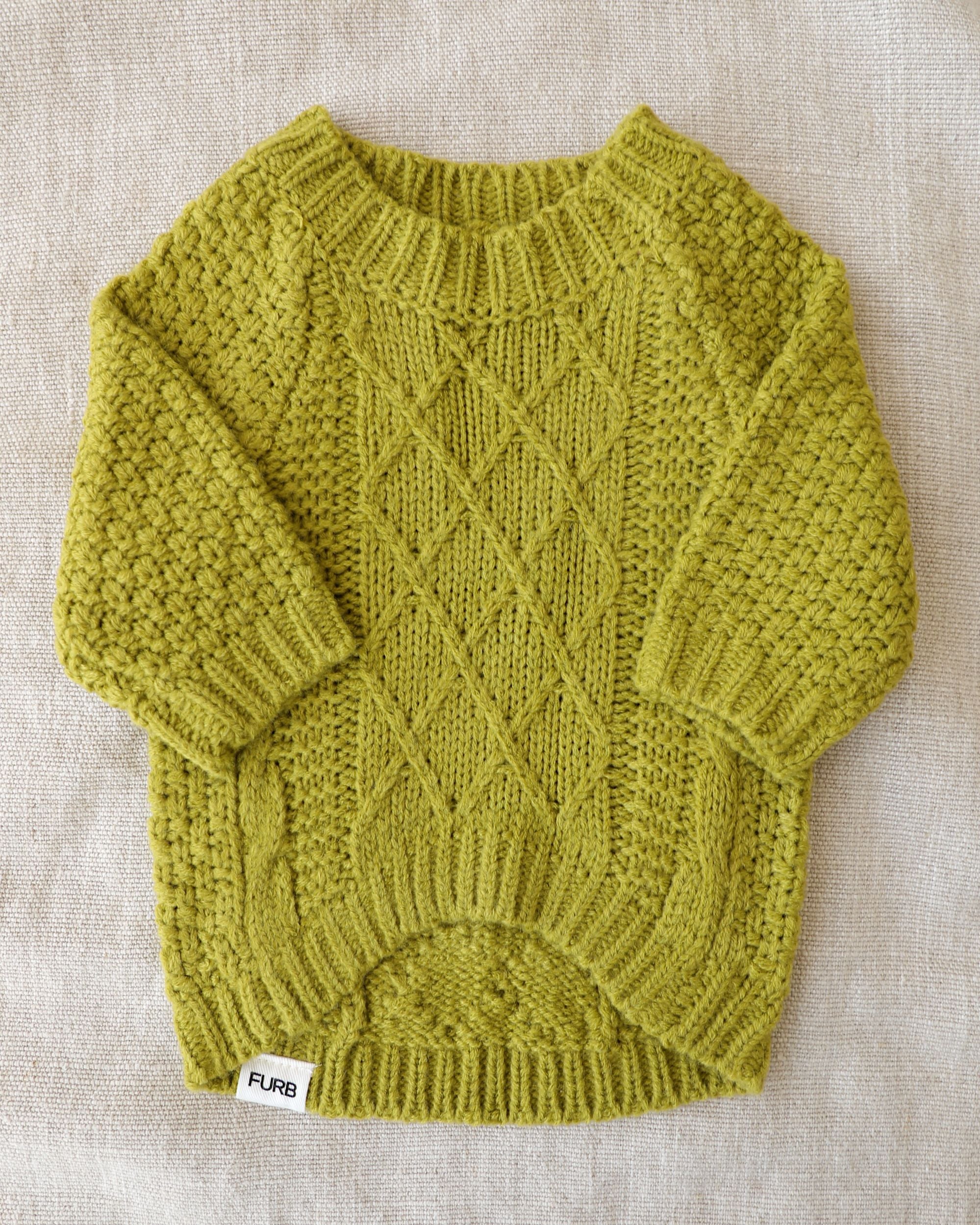 Aspen Chartreuse Cable Knit Sweater