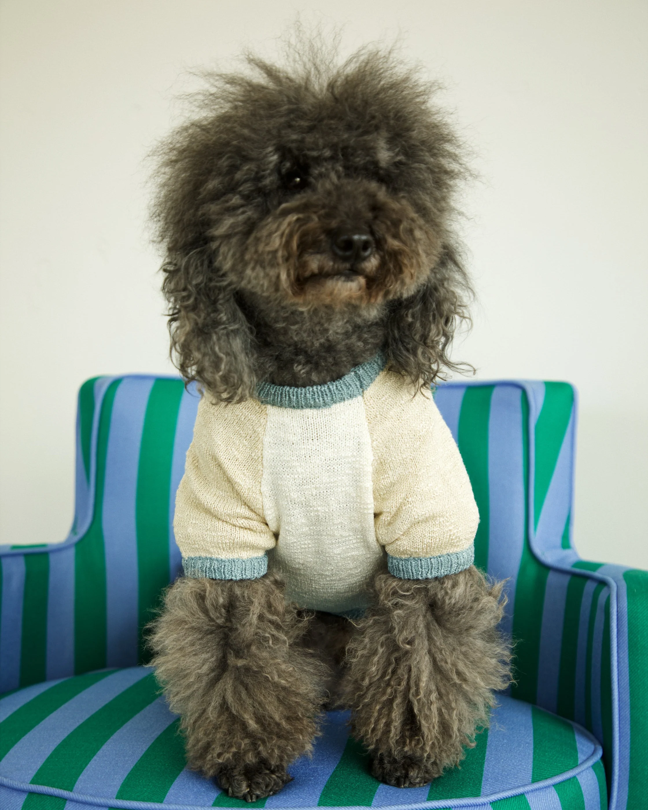 Monaco Bay Blue Colorblock Slub Sweater - Image 3