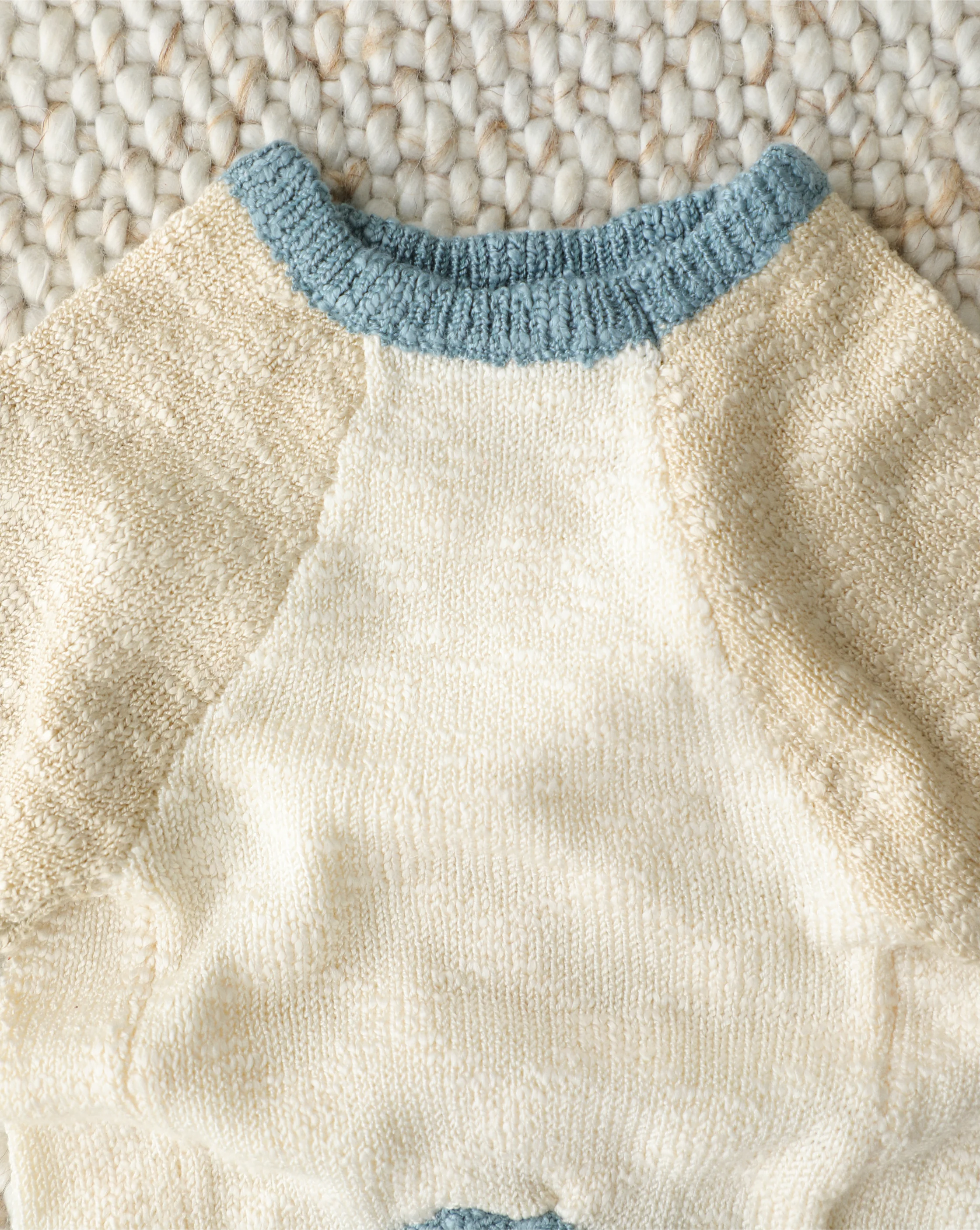 Monaco Bay Blue Colorblock Slub Sweater - Image 4