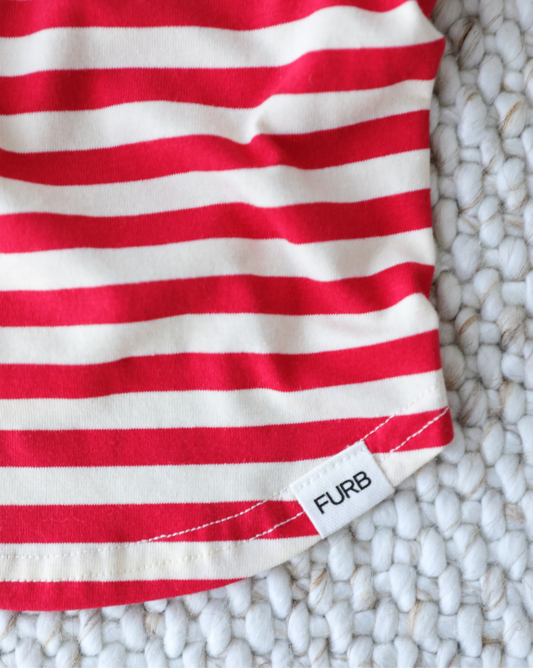 Pup Rally Red + Ivory Striped Dog Tank - Image 8