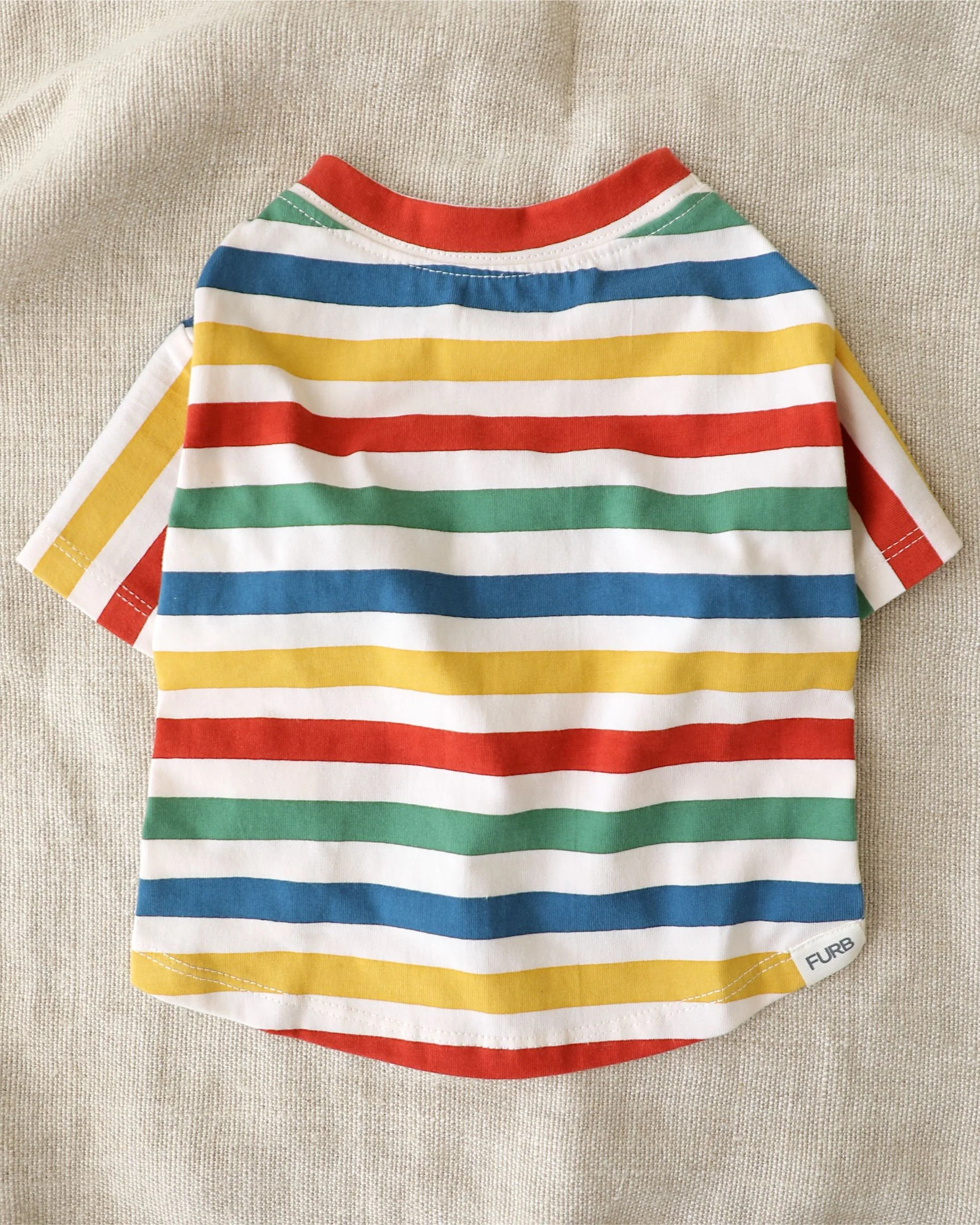Beach Blanket Bingo Multi Striped Print Dog T-Shirt