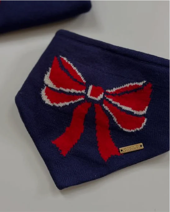 Mademoiselle Navy + Red Bow Bandana