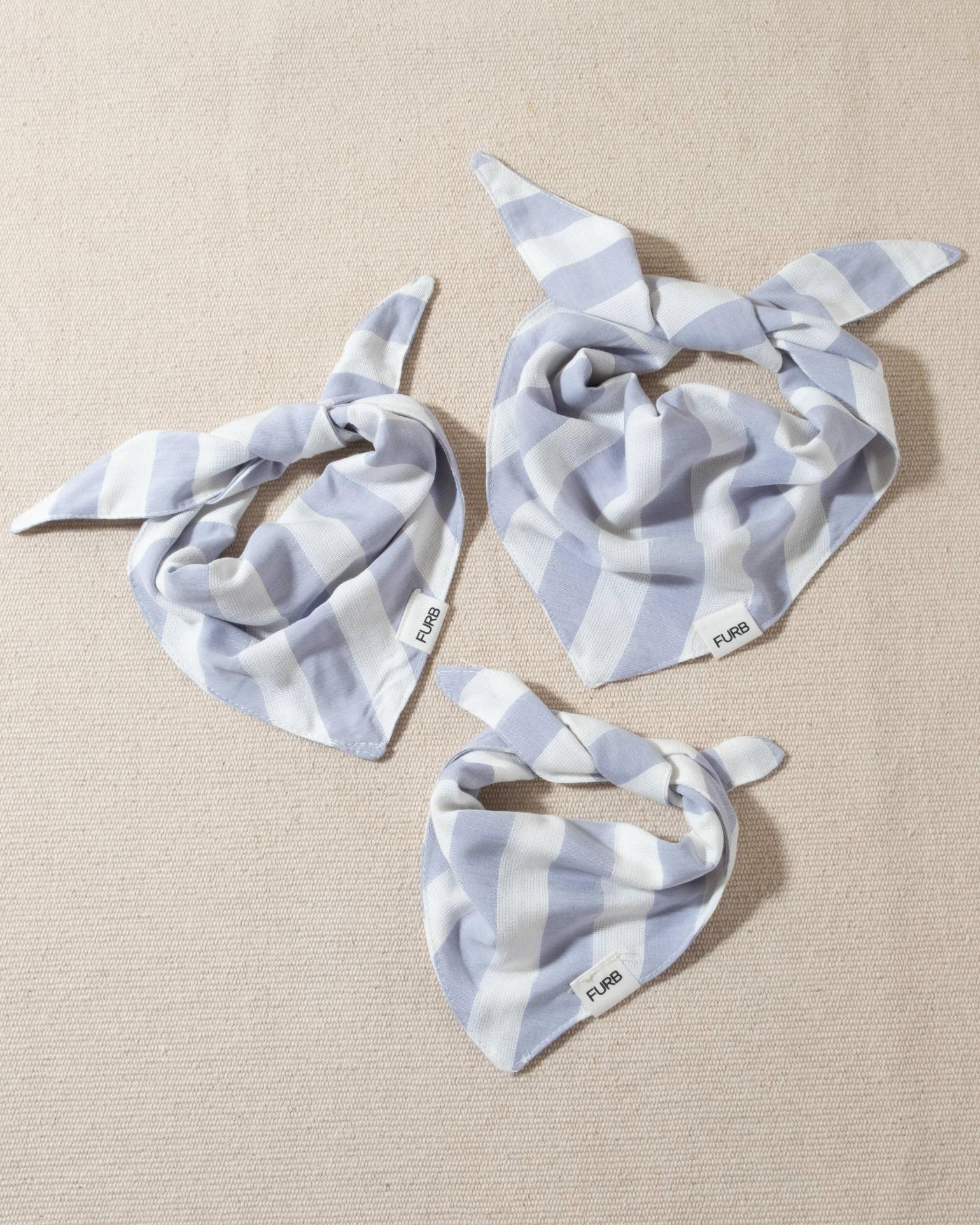 Only the Best Bandana in Blue + White Stripe - Image 3