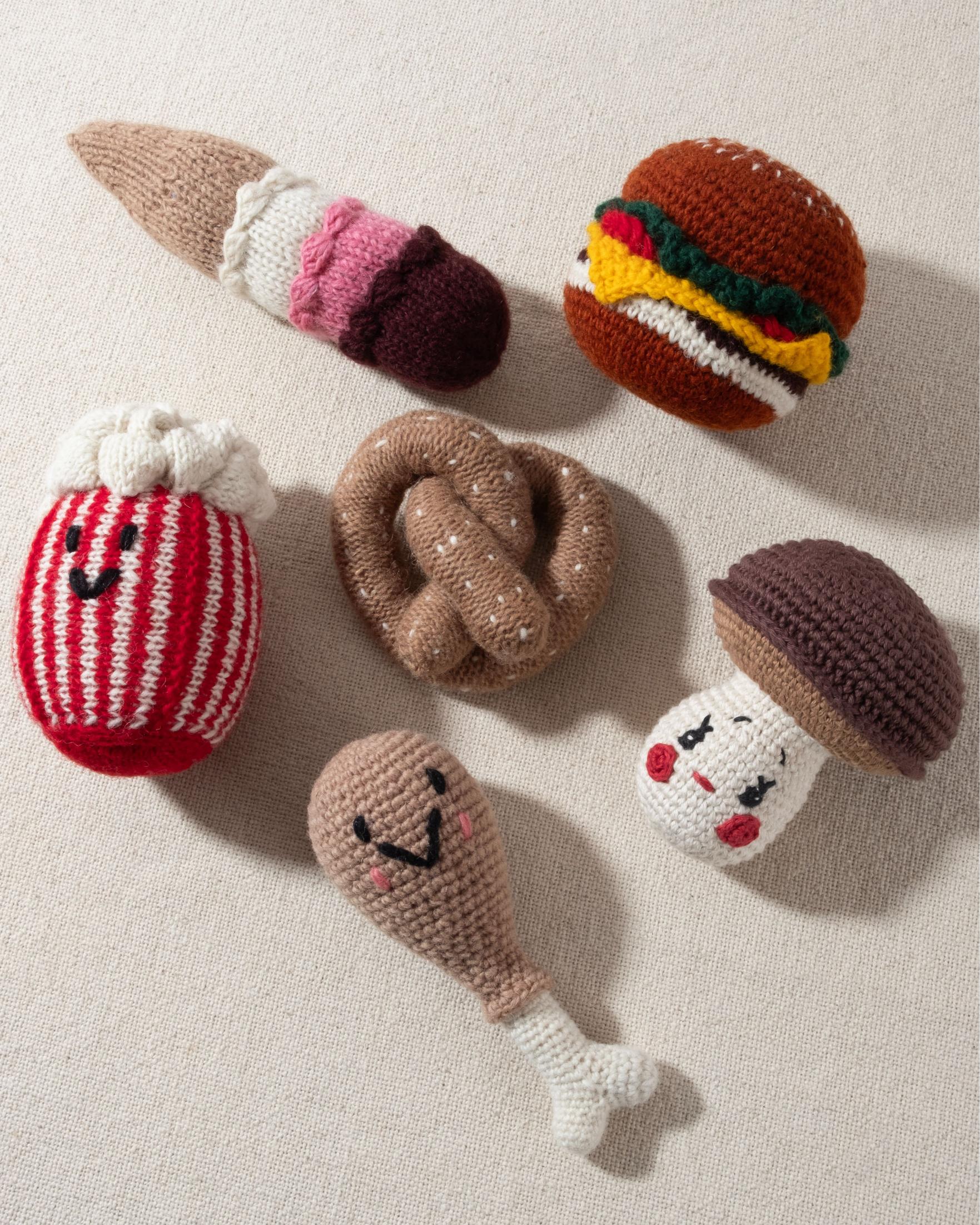Movie Night Hand-Knit Popcorn Dog Toy - Image 4