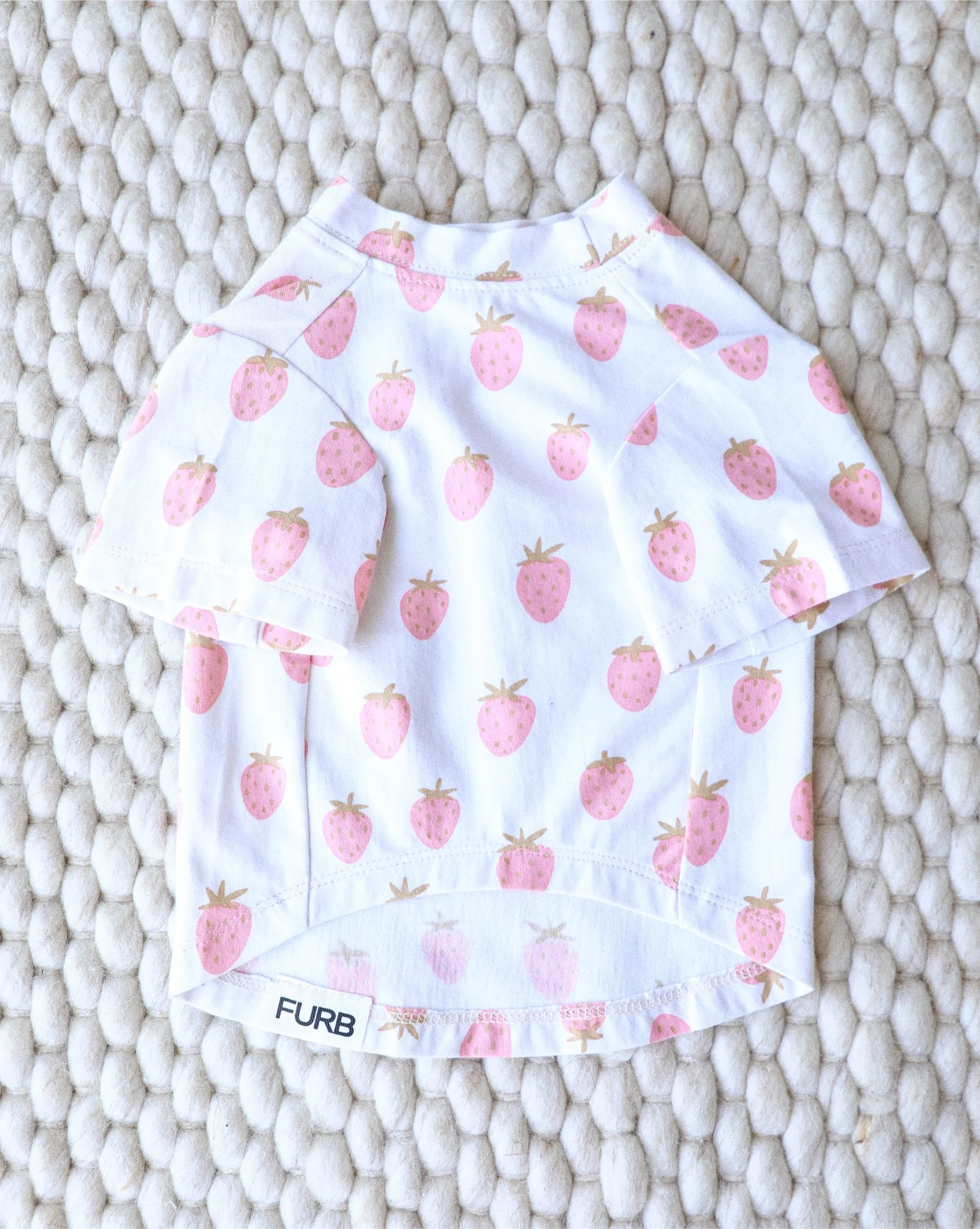 Stay Sweet Strawberry Print Dog T-Shirt - Image 3
