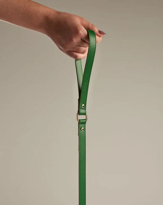 Nara Green Leather Dog Leash - Image 2
