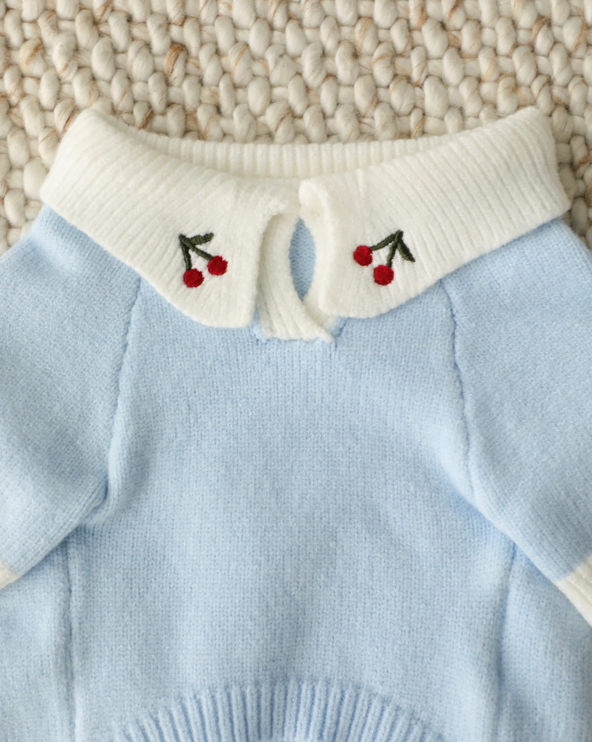 Cherry On Top Light Blue Polo Dog Sweater - Image 6