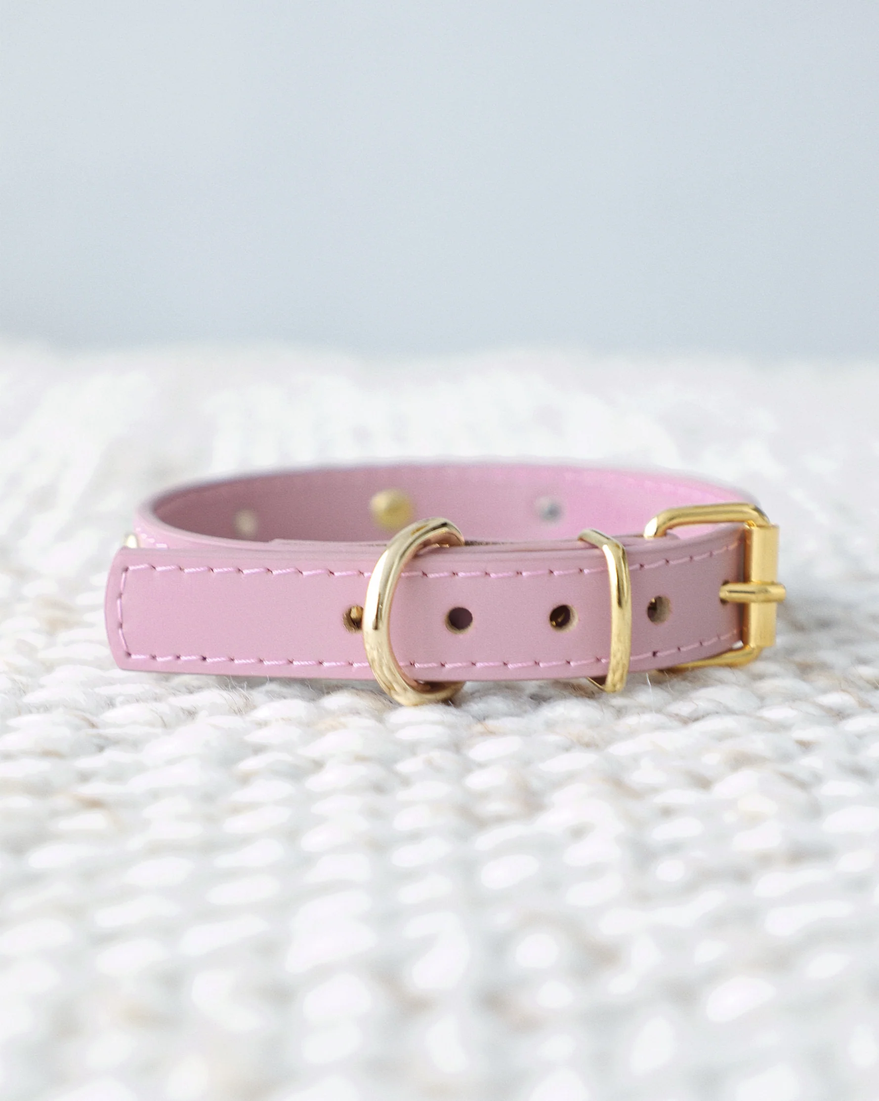 Nara Heart Studded Mauve Leather Collar - Image 2