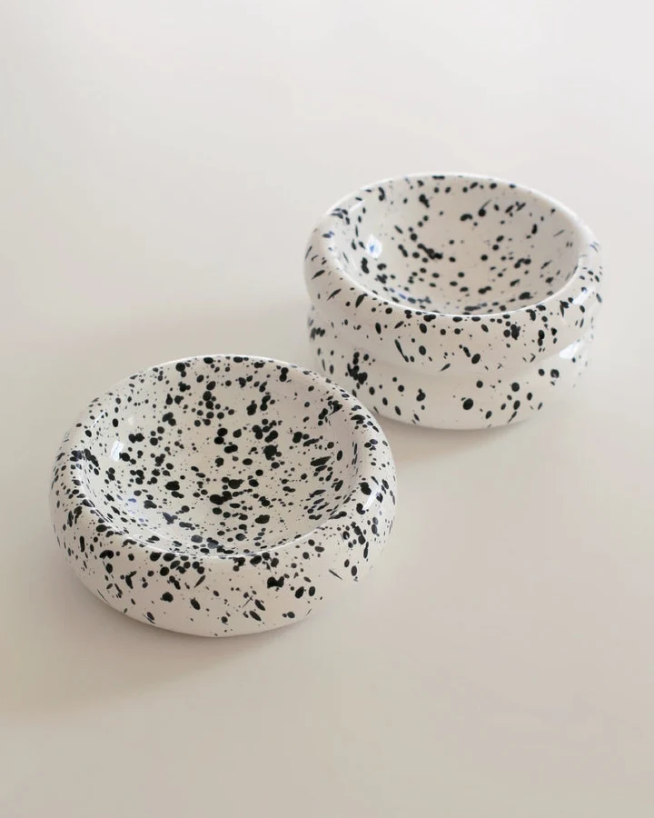 Modern Muse Halo Pet Bowl Set in Ink