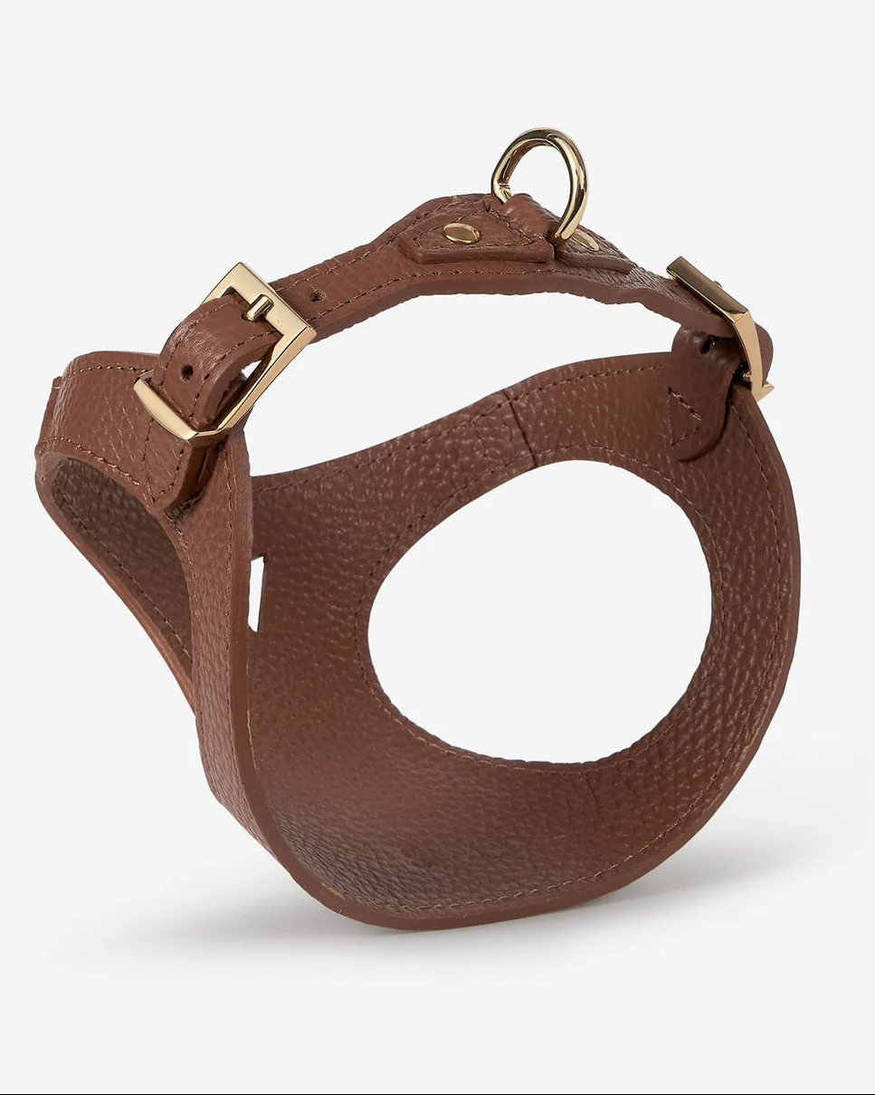 Luca Chocolate Leather Dog Harness - Image 5