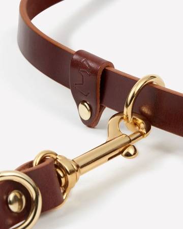 Multi-Position Brown Leather Dog Leash - Image 4