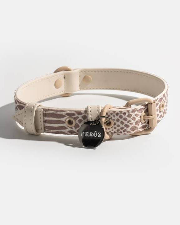 Fierce + Fab Neutral Snake Dog Collar