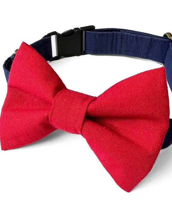 Take a Bow Red Linen Bow Tie - Image 2