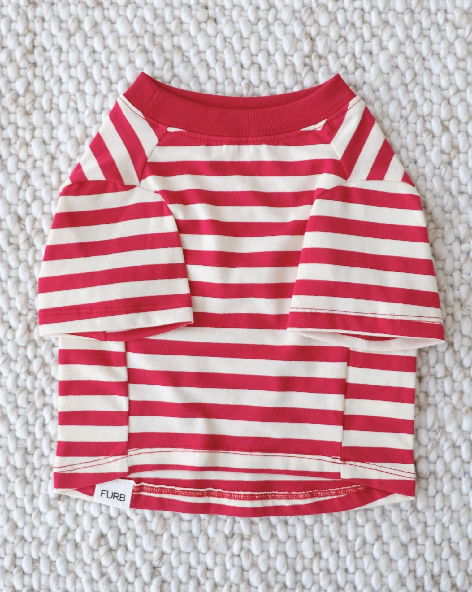 Casual Cutie Red + White Relaxed Dog T-Shirt