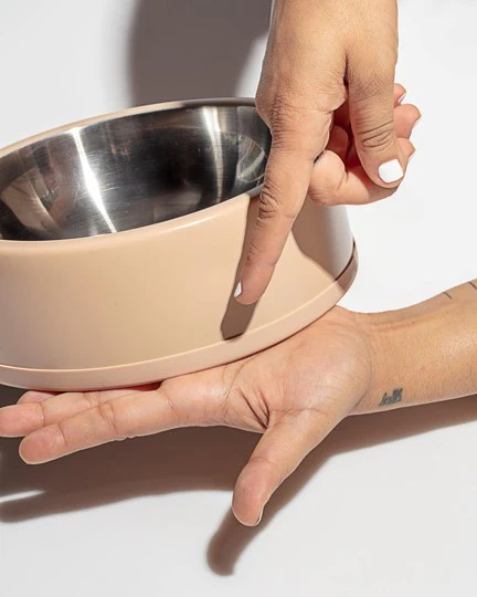 Wild One Tan Metal Dog Bowl - Image 3